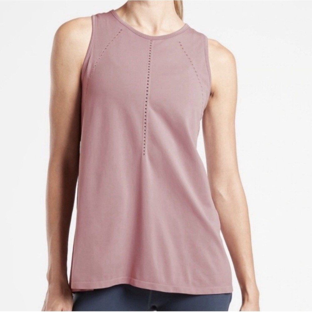 Athleta Foothill Seamless Split Back Athletic Workout Tank Mauve Size Small